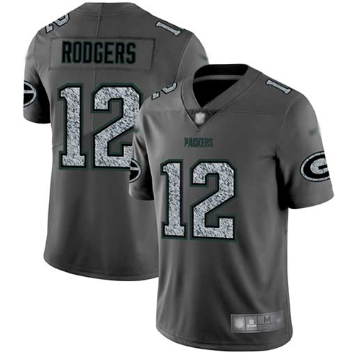 Green Bay Packers Limited Gray Men 12 Rodgers Aaron Jersey Nike NFL Static Fashion